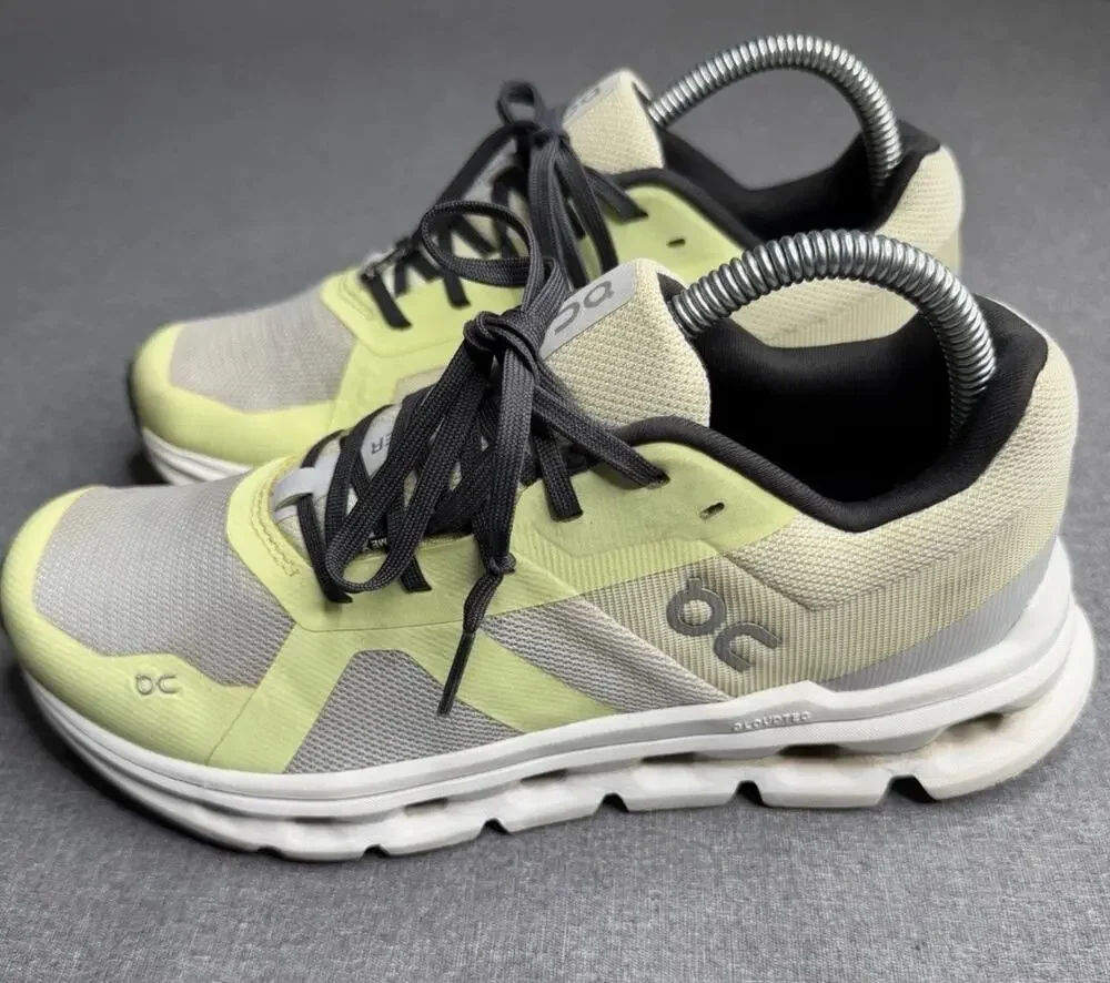 On Cloud Women’s Running Mesh Athletic Sneakers Yellow White Gray 7.5